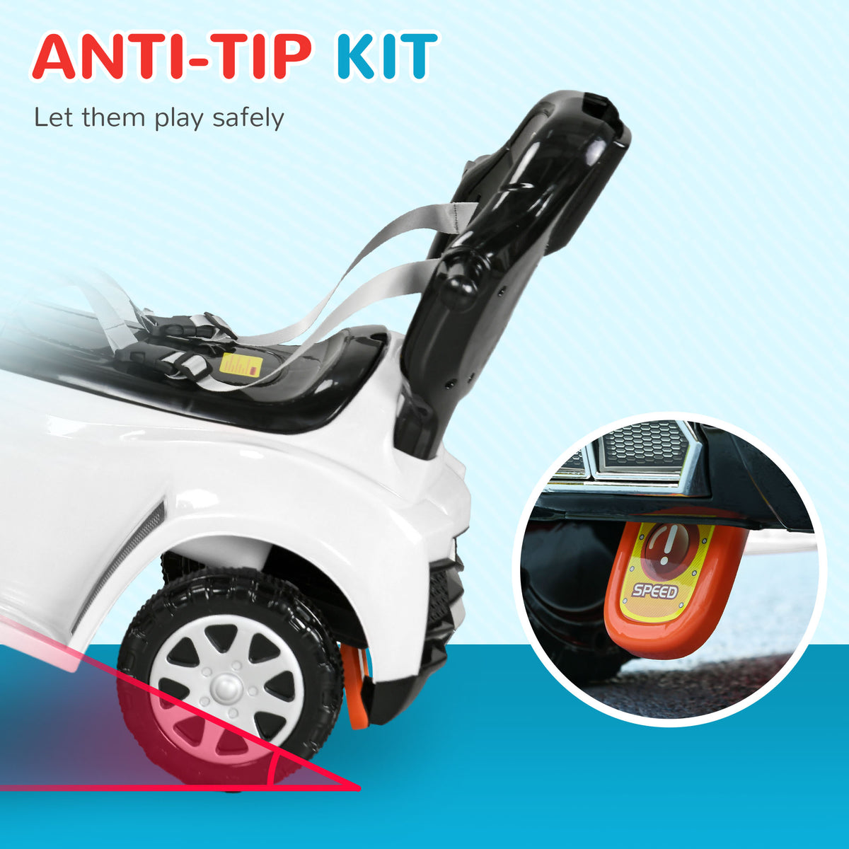 3 in 1 Kids Push Car Toddler Sliding Car, Foot to Floor Design with Music, Light, Handle, Removable Canopy-Toys & Games > Baby & Toddler Toys > Riding & Rocking Toys > Push Cars for Toddlers-DECOROLALA