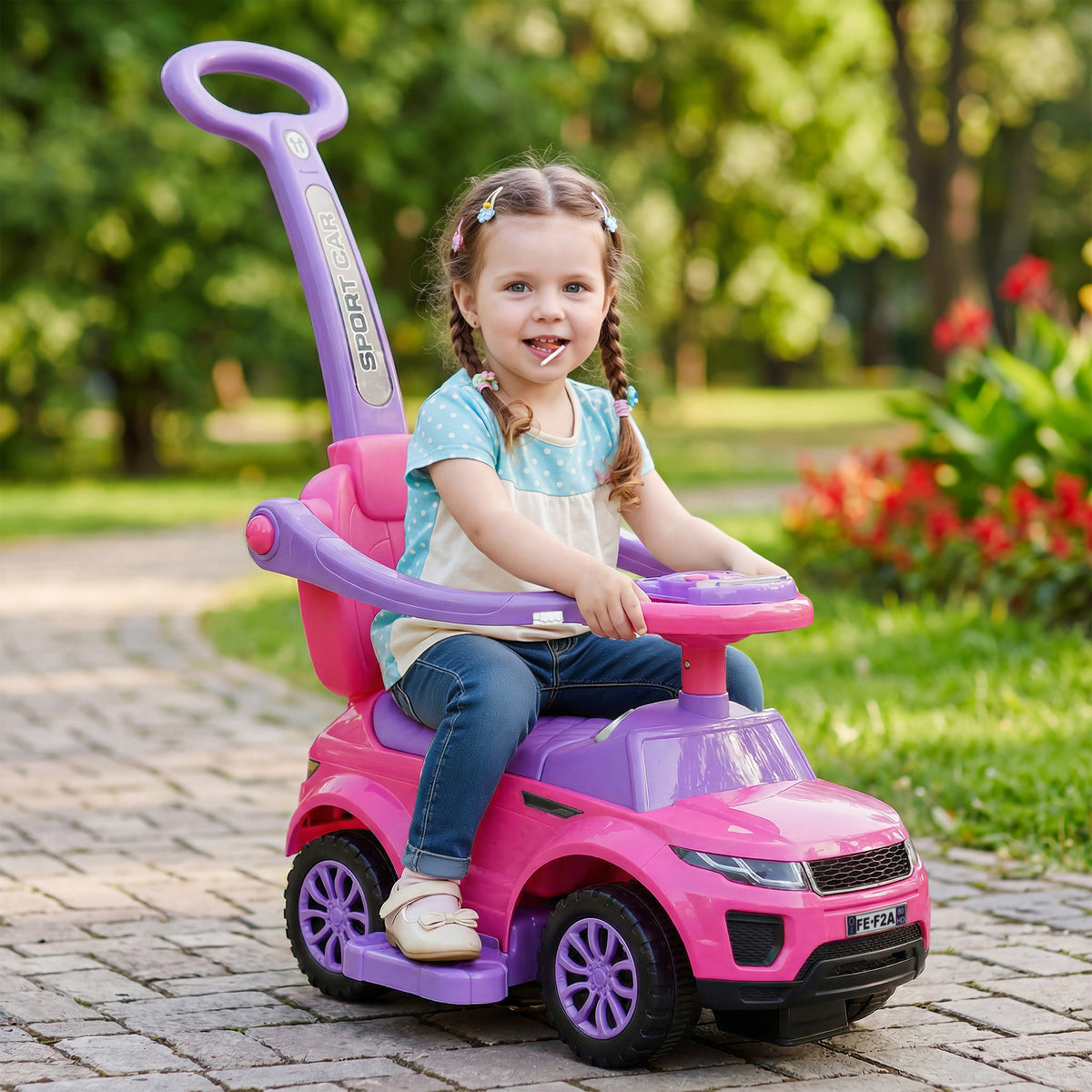 3 in 1 Kid Ride on Push Car, Toddlers Sliding Walking Car, with Horn, Under Seat Storage, for 18-36 Months-Toys & Games > Baby & Toddler Toys > Riding & Rocking Toys > Push Cars for Toddlers-DECOROLALA