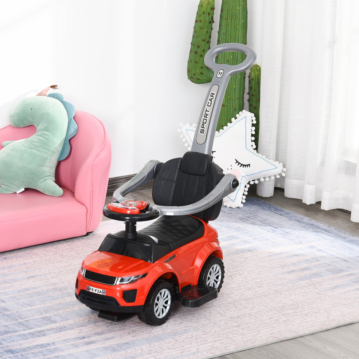 3 in 1 Kid Ride on Push Car, Toddlers Sliding Walking Car, with Horn, Under Seat Storage, for 18-36 Months-Toys & Games > Baby & Toddler Toys > Riding & Rocking Toys > Push Cars for Toddlers-DECOROLALA