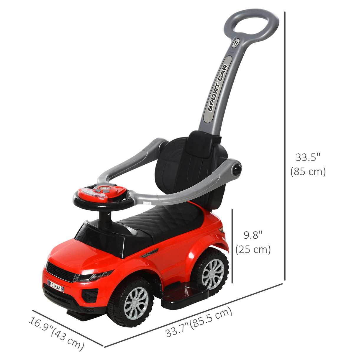 3 in 1 Kid Ride on Push Car, Toddlers Sliding Walking Car, with Horn, Under Seat Storage, for 18-36 Months-Toys & Games > Baby & Toddler Toys > Riding & Rocking Toys > Push Cars for Toddlers-DECOROLALA