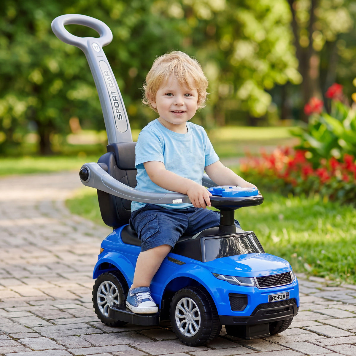 3 in 1 Kid Ride on Push Car, Toddlers Sliding Walking Car, with Horn, Under Seat Storage, for 18-36 Months-Toys & Games > Baby & Toddler Toys > Riding & Rocking Toys > Push Cars for Toddlers-DECOROLALA