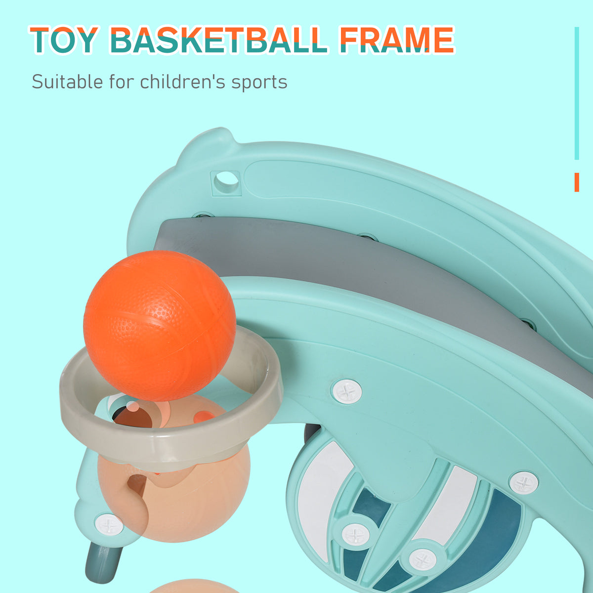 3-in-1 Kids Slide And Rocking Horse Dual-Use Children Activity Equipment Portable Slide Indoor Outdoor Playground Toy W/ Basketball Hoop Toddler Birthday Gift, Age 1.5-3, Green-Toys & Games > Baby & Toddler Toys > Riding & Rocking Toys > Rocking Horses-DECOROLALA