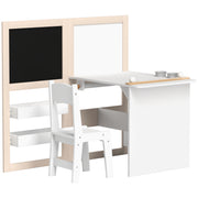 3-in-1 Kids Table and Chair Set with Easel and Storage - White-Toys & Games > Toddler & Kids Furniture > Kids Table Sets-DECOROLALA