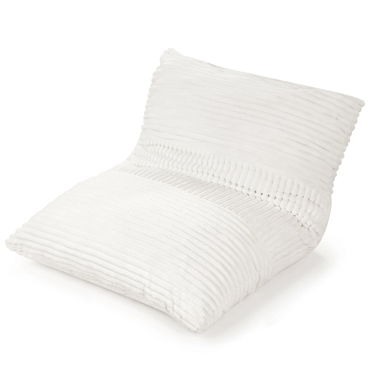 3-in-1 Large Bean Bag Chair with Comfy Corduroy Fabric-Beige-Floor Chairs-DECOROLALA