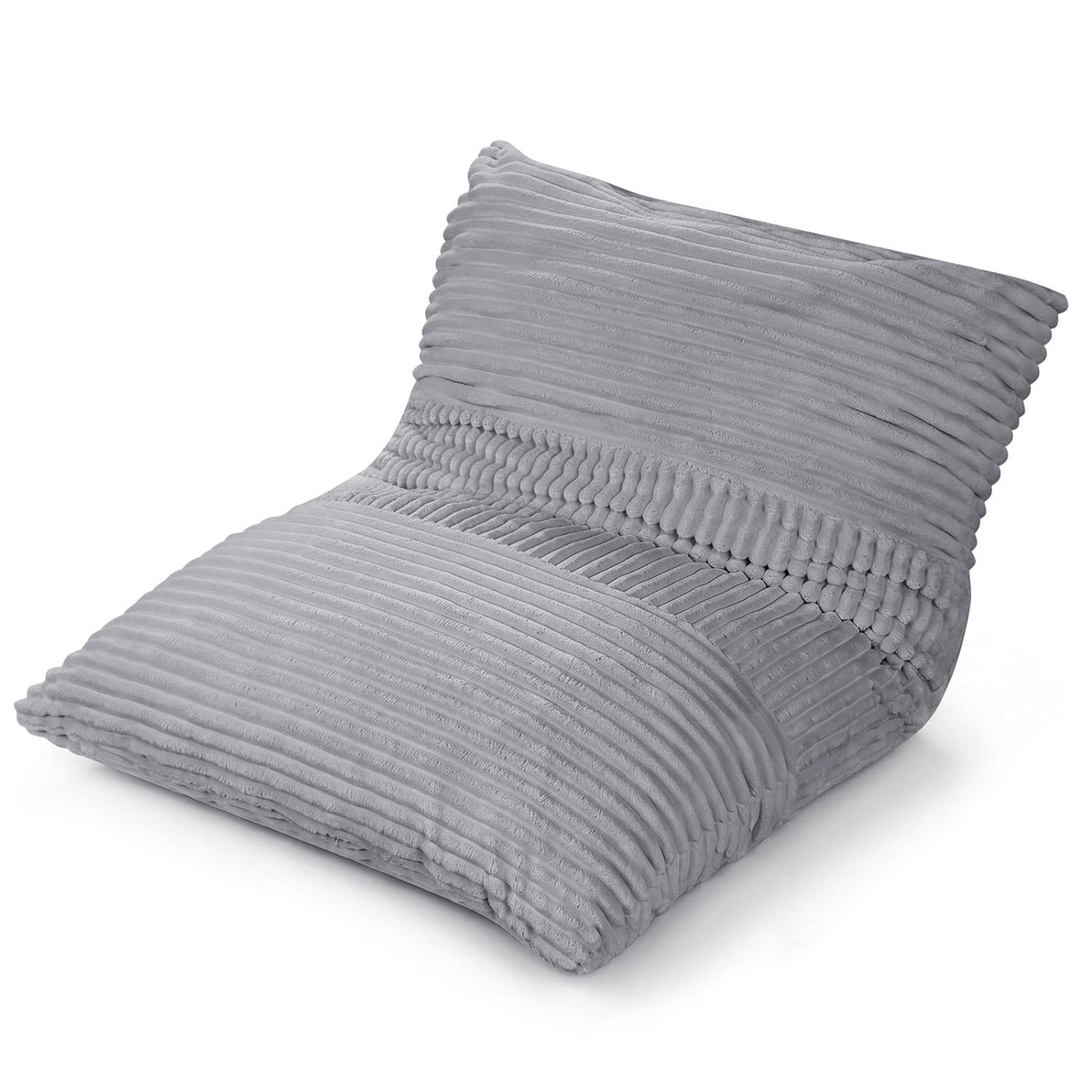 3-in-1 Large Bean Bag Chair with Comfy Corduroy Fabric-Light Gray-Floor Chairs-DECOROLALA