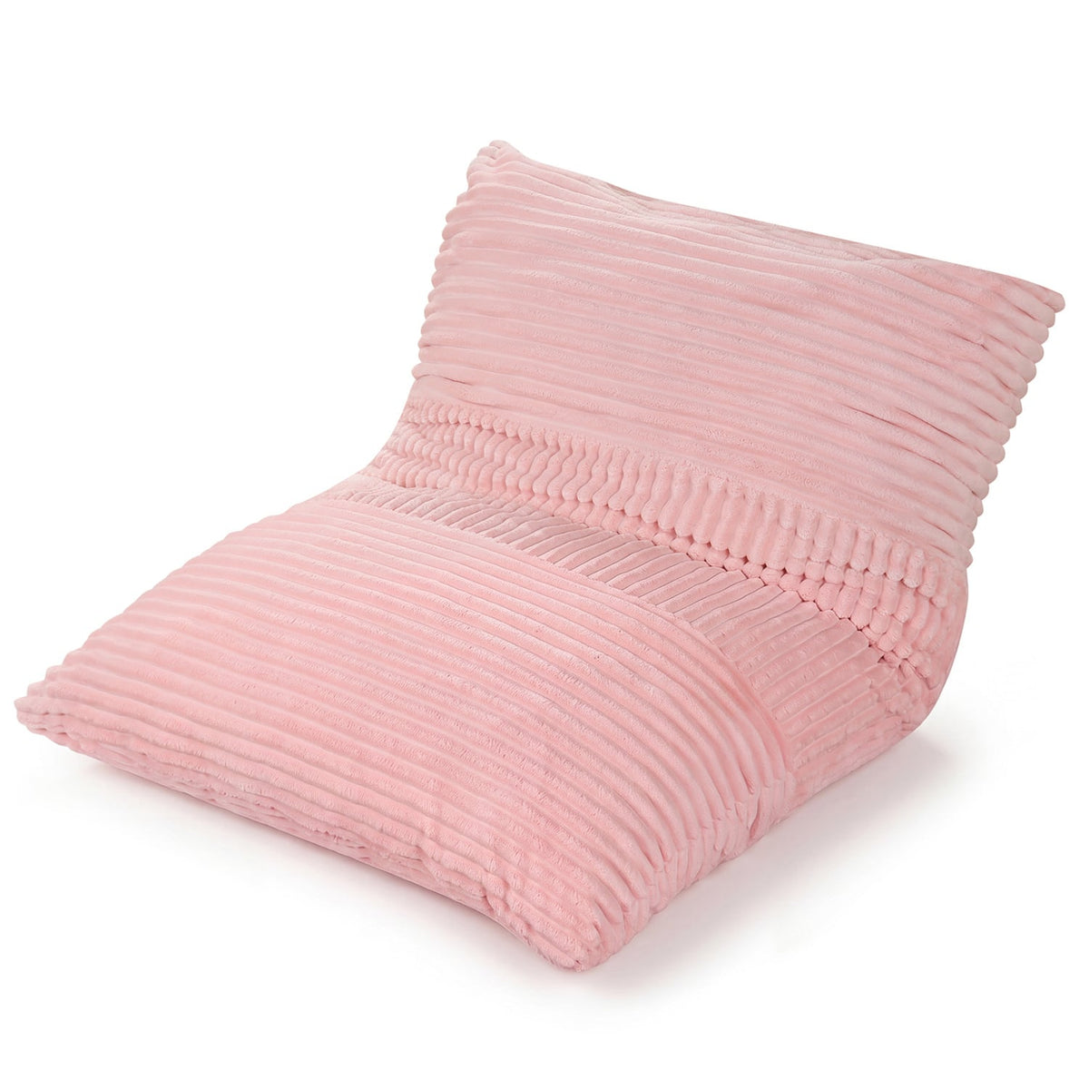 3-in-1 Large Bean Bag Chair with Comfy Corduroy Fabric-Pink-Floor Chairs-DECOROLALA