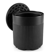 3-in-1 Outdoor Cooler Side Table with Fluted Design for Deck-Black-Coolers-DECOROLALA