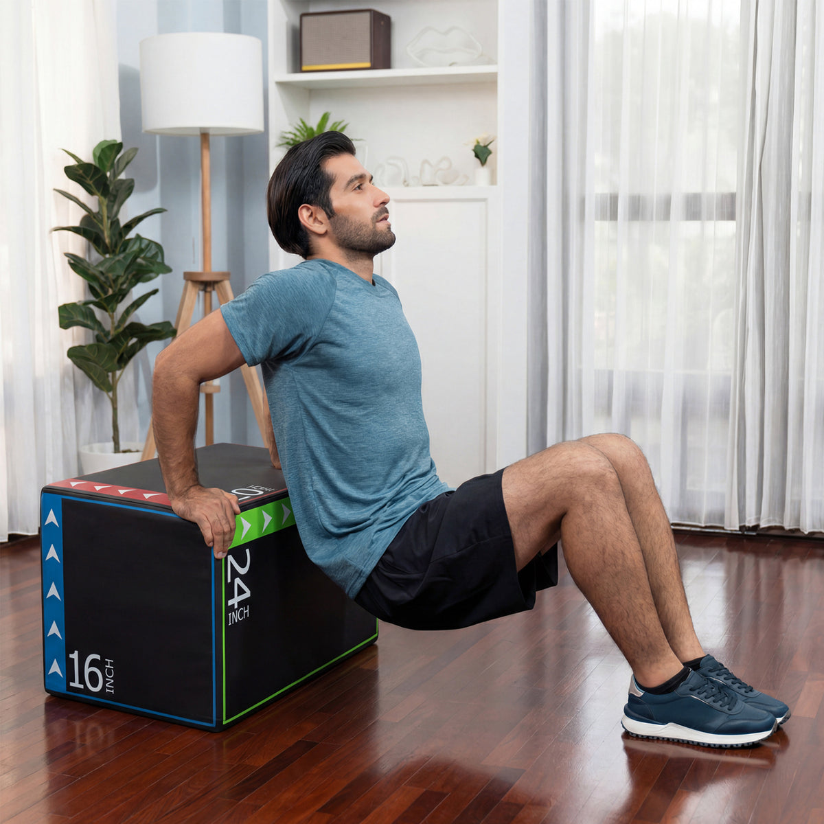 3-in-1 Plyometric Box 16 x 20 x 24 Inches Soft Plyo Jump Box-Yoga & Gym Mats-DECOROLALA