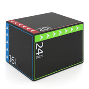 3-in-1 Plyometric Box 16 x 20 x 24 Inches Soft Plyo Jump Box-Yoga & Gym Mats-DECOROLALA