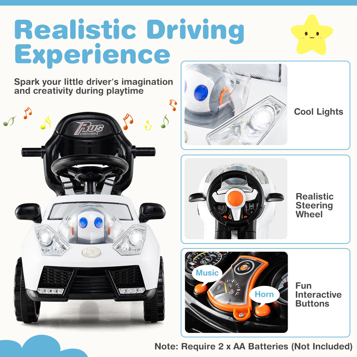 3 in 1 Push Car for Toddler Stroller Sliding Walking Car for Boys and Girls