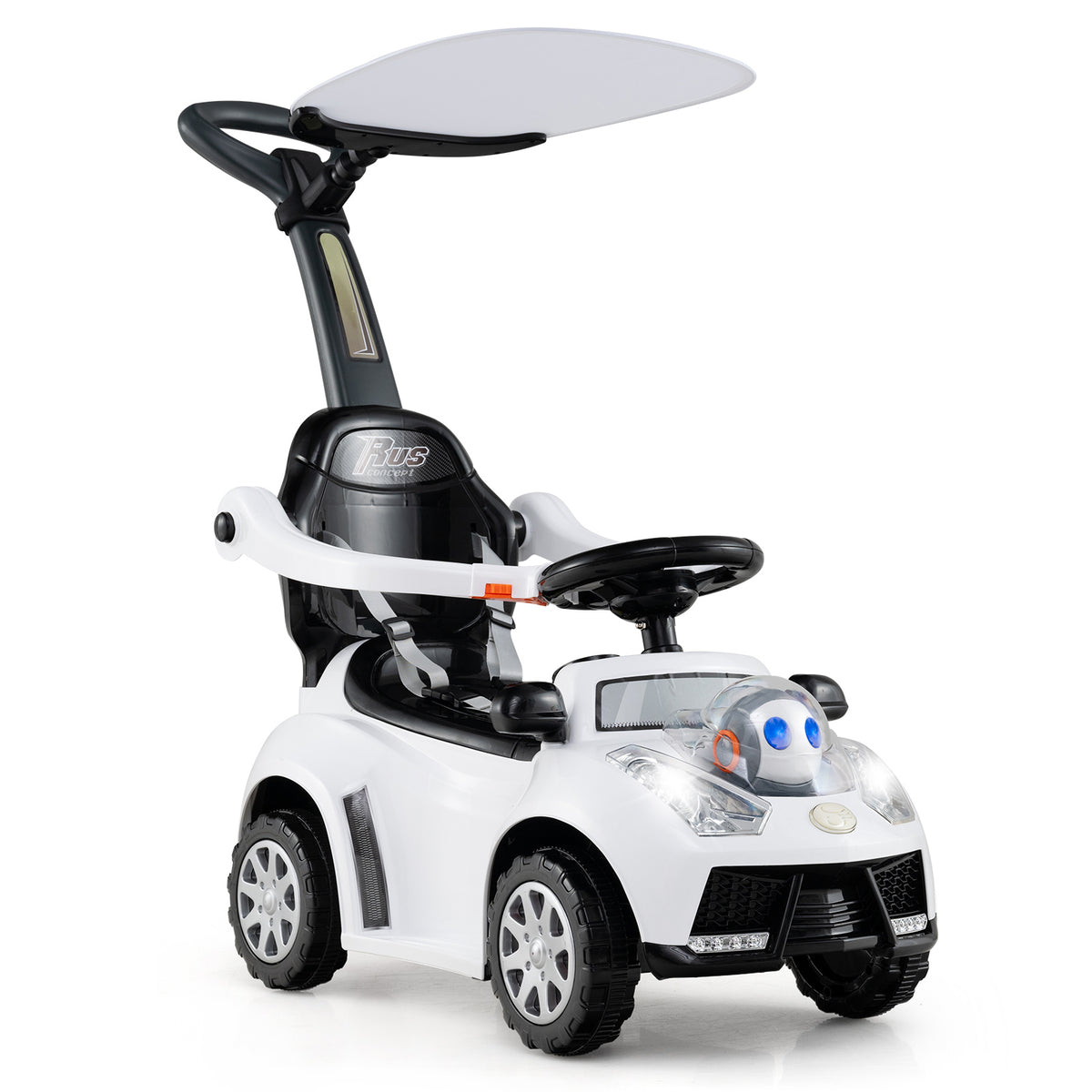 Voiture à pousser 3-en-1 pour tout-petit, poussette et voiture de marche pour garçons et filles