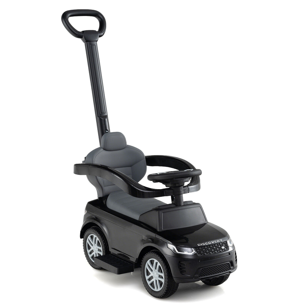 Voiture à pousser 3-en-1 avec poignée amovible et barre de protection pour enfants de 18 à 36 mois