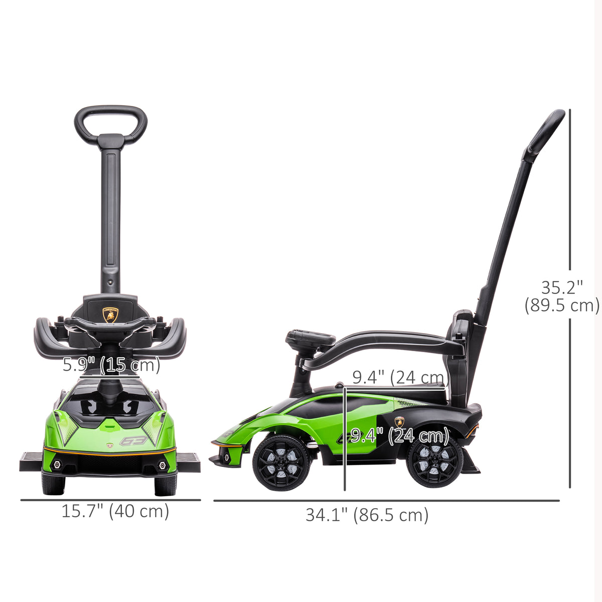 3 in 1 Ride on Push Car for Toddlers, Licensed Kids Sliding Car with Safety Protection Footrest Horn-Toys & Games > Baby & Toddler Toys > Riding & Rocking Toys > Push Cars for Toddlers-DECOROLALA