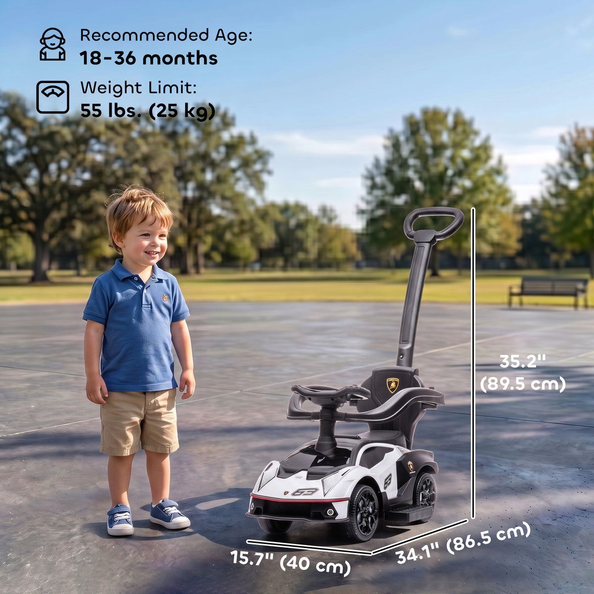 3 in 1 Ride on Push Car for Toddlers, Licensed Kids Sliding Car with Safety Protection Footrest Horn-Toys & Games > Baby & Toddler Toys > Riding & Rocking Toys > Push Cars for Toddlers-DECOROLALA
