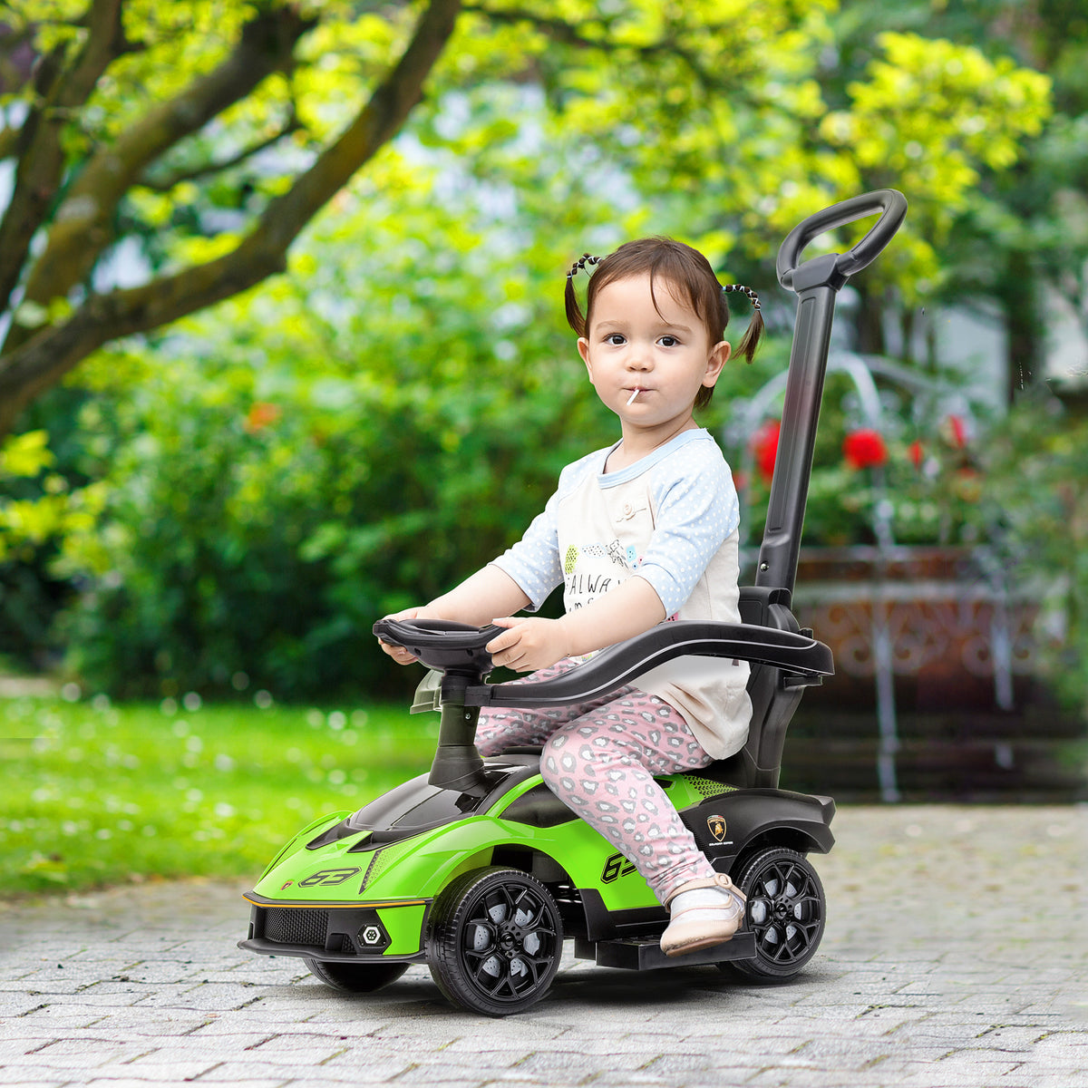3 in 1 Ride on Push Car for Toddlers, Licensed Kids Sliding Car with Safety Protection Footrest Horn-Toys & Games > Baby & Toddler Toys > Riding & Rocking Toys > Push Cars for Toddlers-DECOROLALA
