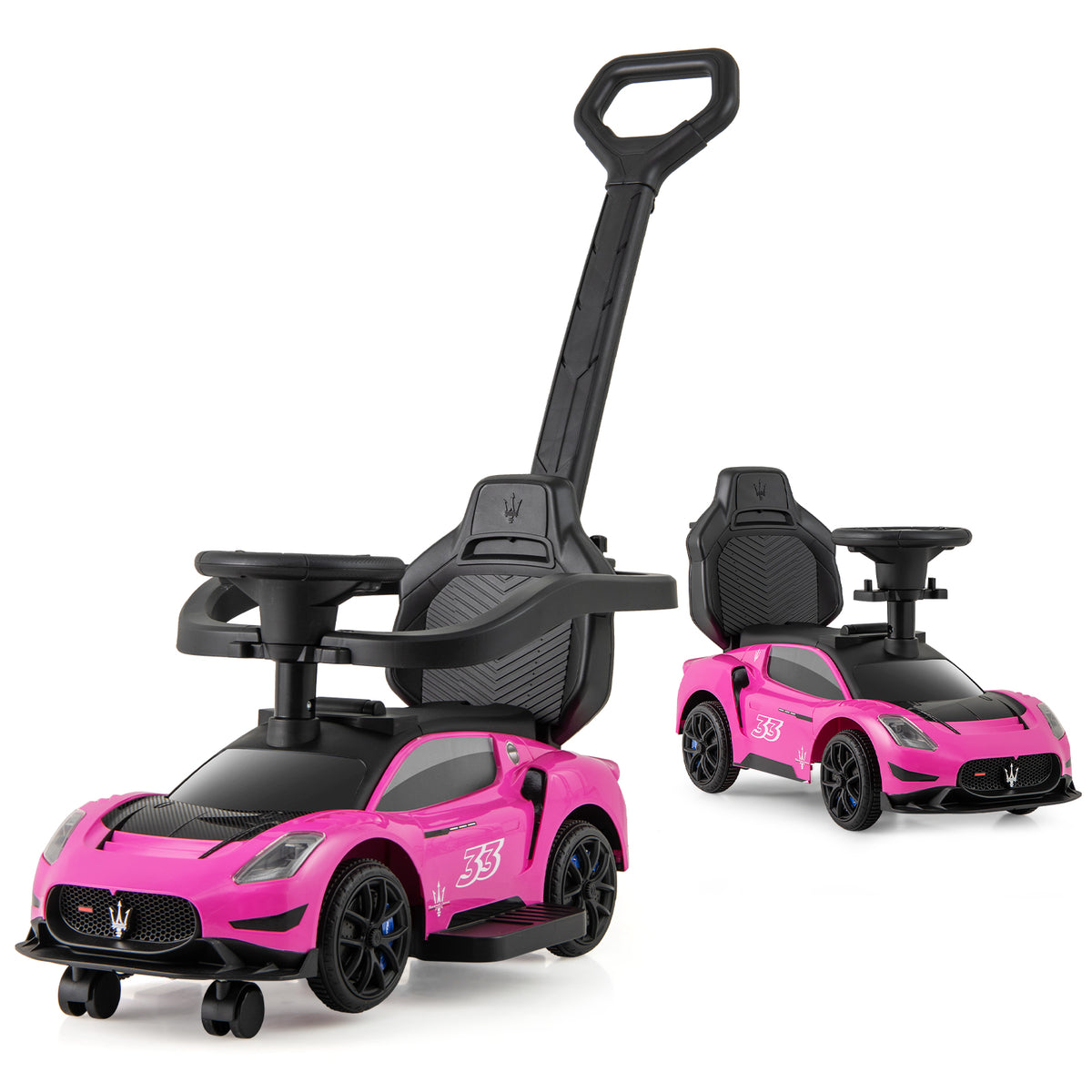 3-in-1 Ride on Push Car Maserati Licensed Sliding Car with Music