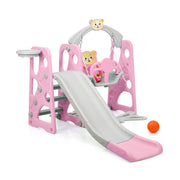 4-in-1 Toddler Climber, Slide, Swing, and Basketball Hoop Playset