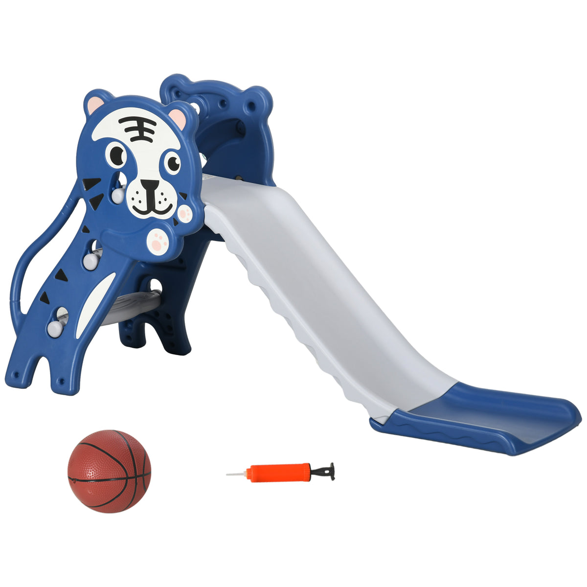 3 in 1 Slide for Toddlers, Kids Slide Playset with Basketball Hoop, Climber, for 18-36 Months-Toys & Games > Kids Outdoor Play > Gym Sets & Swings-DECOROLALA