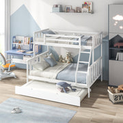 3-in-1 Twin Over Full Bunk Bed with Trundle and Ladder-Bunk Bed Frame-DECOROLALA