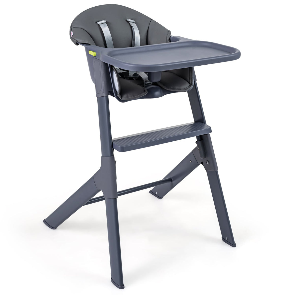 3-in-1 Washable Baby High Chair with Tray Footrest-Gray-High Chairs-DECOROLALA