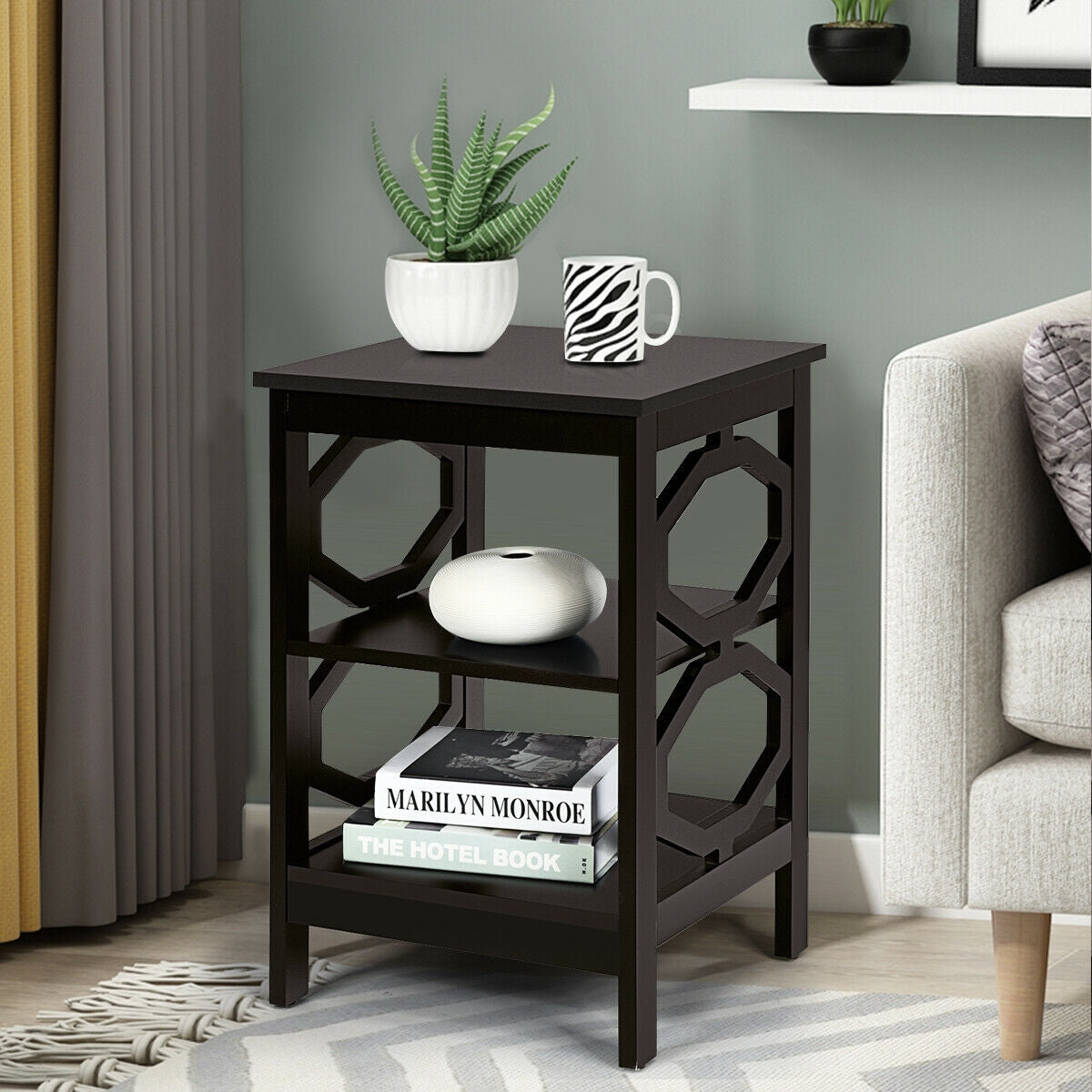 3-tier Nightstand Sofa Side End Accent Table-Coffee-End & Side Tables-DECOROLALA
