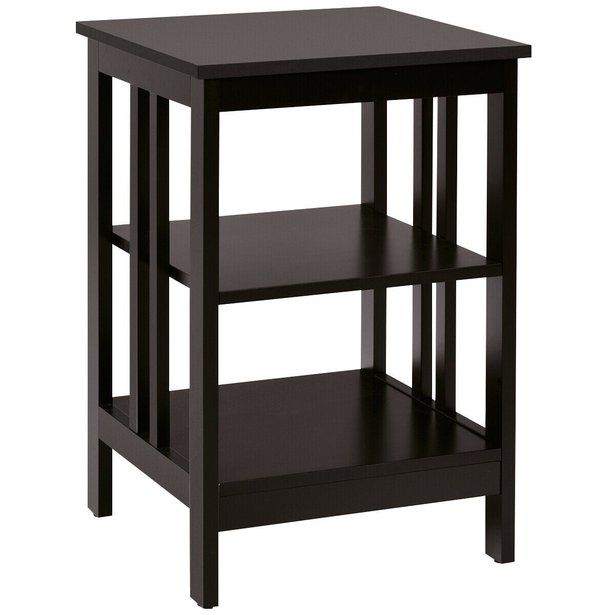 3-tier Side Table Nightstand with Stable Structure-Dark Brown-End & Side Tables-DECOROLALA