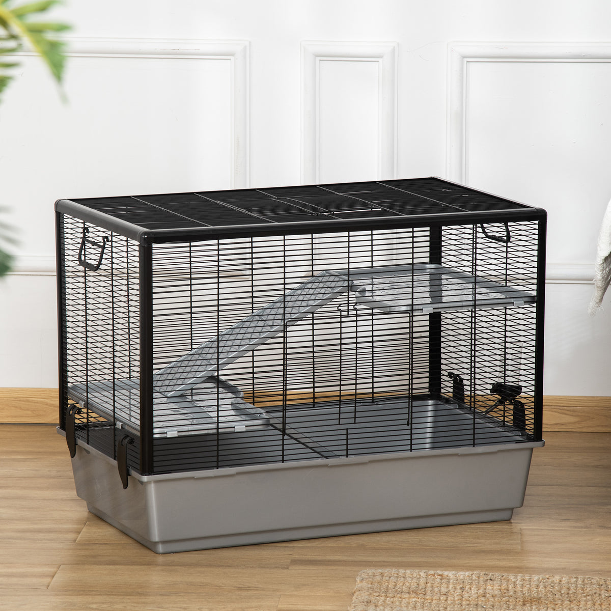 3-tier Small Animal Cage with Accessories - Grey 31.5"x19"x23"-Small Animal Supplies-DECOROLALA