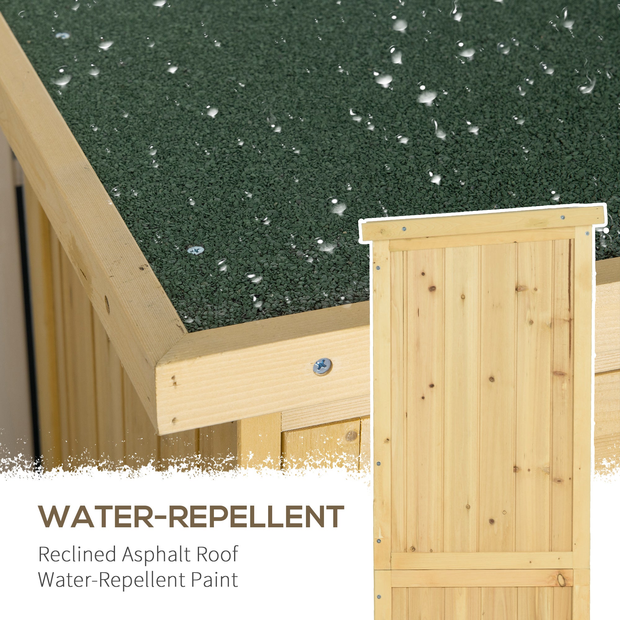 3' x 5' Wooden Garden Storage Shed with Asphalt Roof - Natural-Patio & Garden > Lawn & Garden > Sheds-DECOROLALA