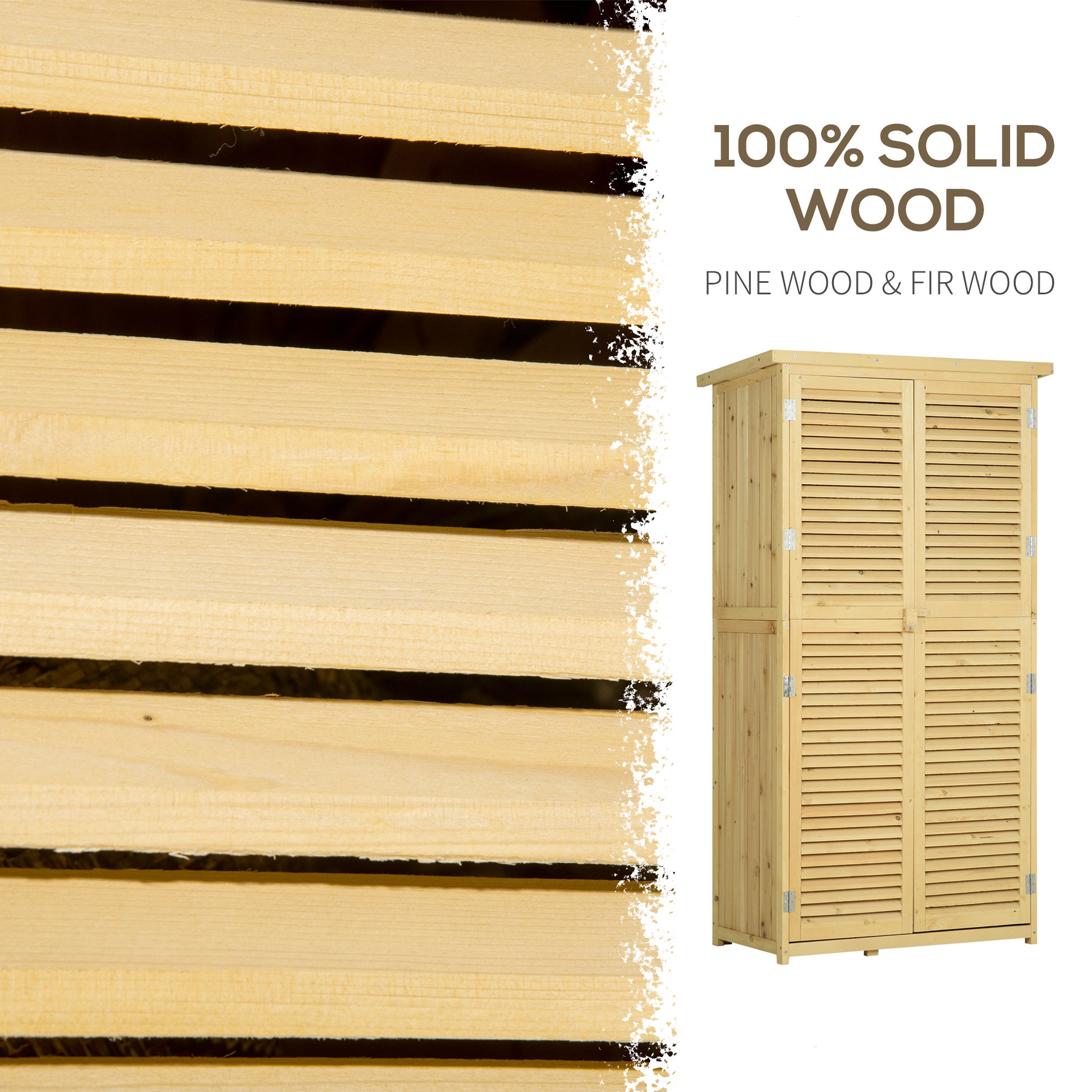 3' x 5' Wooden Garden Storage Shed with Asphalt Roof - Natural-Patio & Garden > Lawn & Garden > Sheds-DECOROLALA