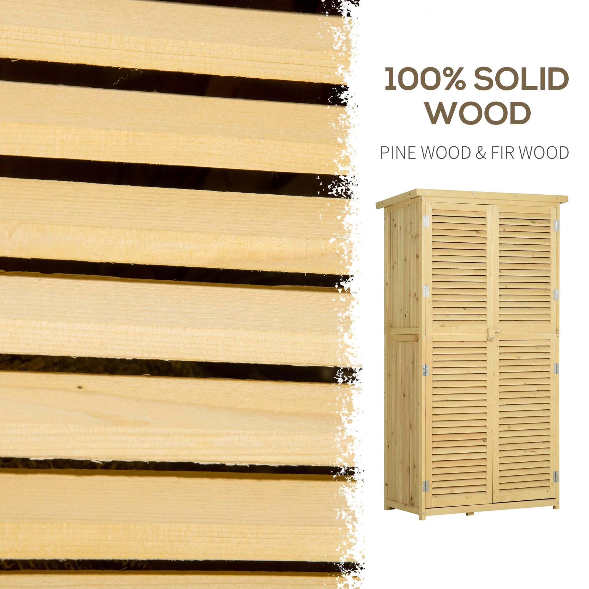 3' x 5' Wooden Garden Storage Shed with Asphalt Roof - Natural-Patio & Garden > Lawn & Garden > Sheds-DECOROLALA