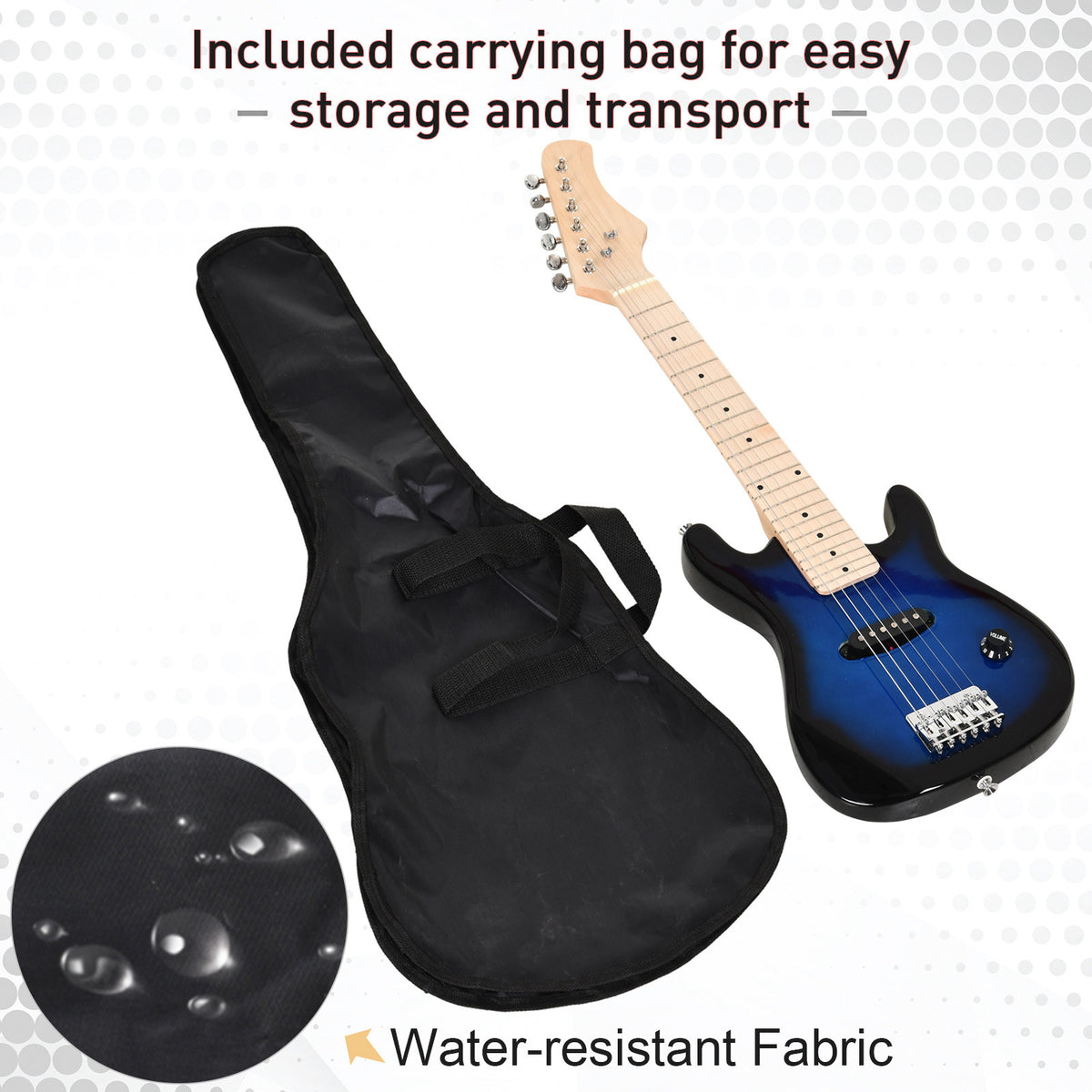 30 Inch Electric Guitar 3/4 Size Beginner Starter Kit with 5W Amplifier, Strap, Strings, Picks, Carrying Case, Blue-Toys & Games > Baby & Toddler Toys > Electronic Musical Pianos-DECOROLALA