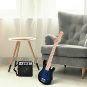 30 Inch Electric Guitar 3/4 Size Beginner Starter Kit with 5W Amplifier, Strap, Strings, Picks, Carrying Case, Blue-Toys & Games > Baby & Toddler Toys > Electronic Musical Pianos-DECOROLALA