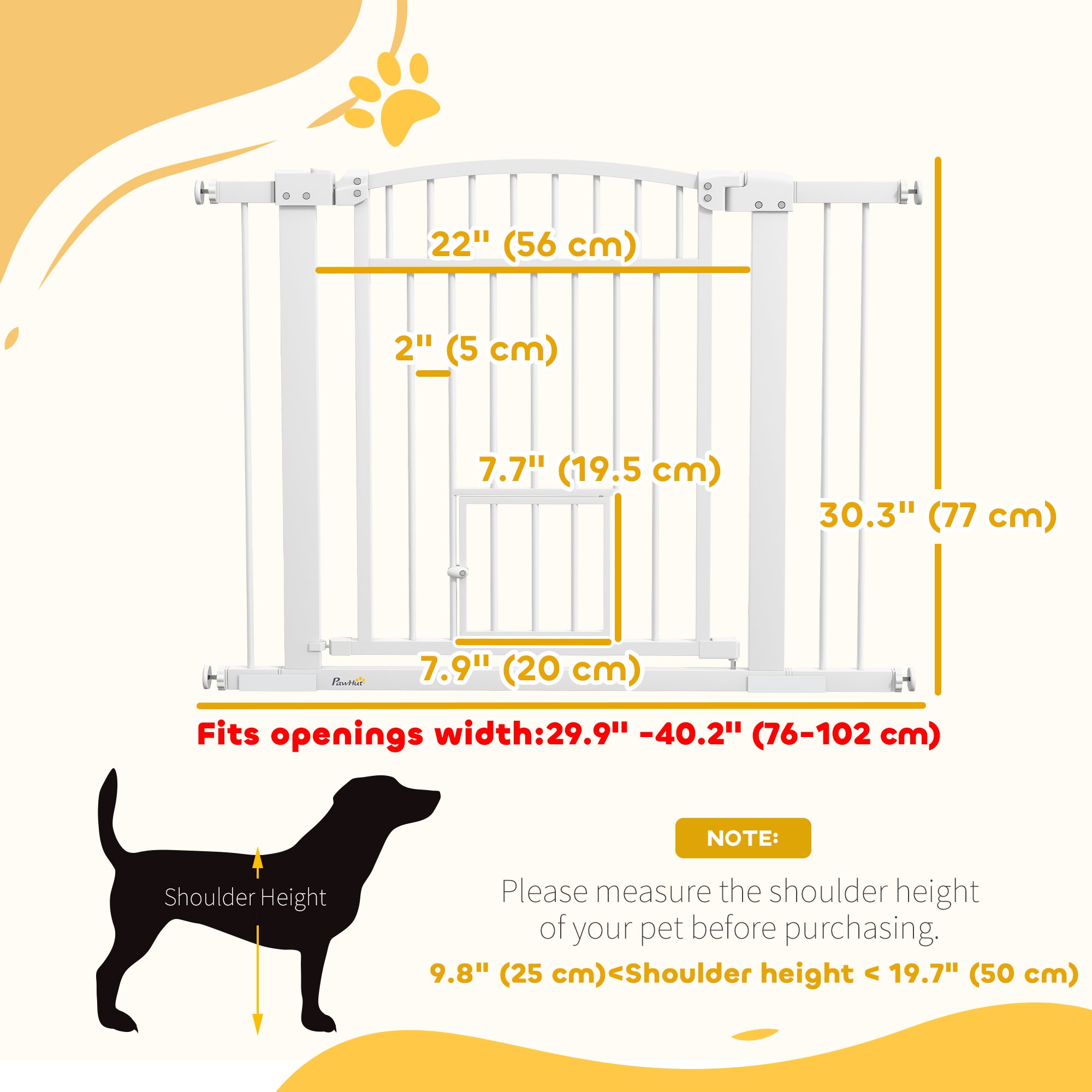 30"-41" Extra Wide Pet Gate with Small Door, 30" H Dog Gate with 3-Inch and 5.5-Inch Extension Kit-Dogs-DECOROLALA