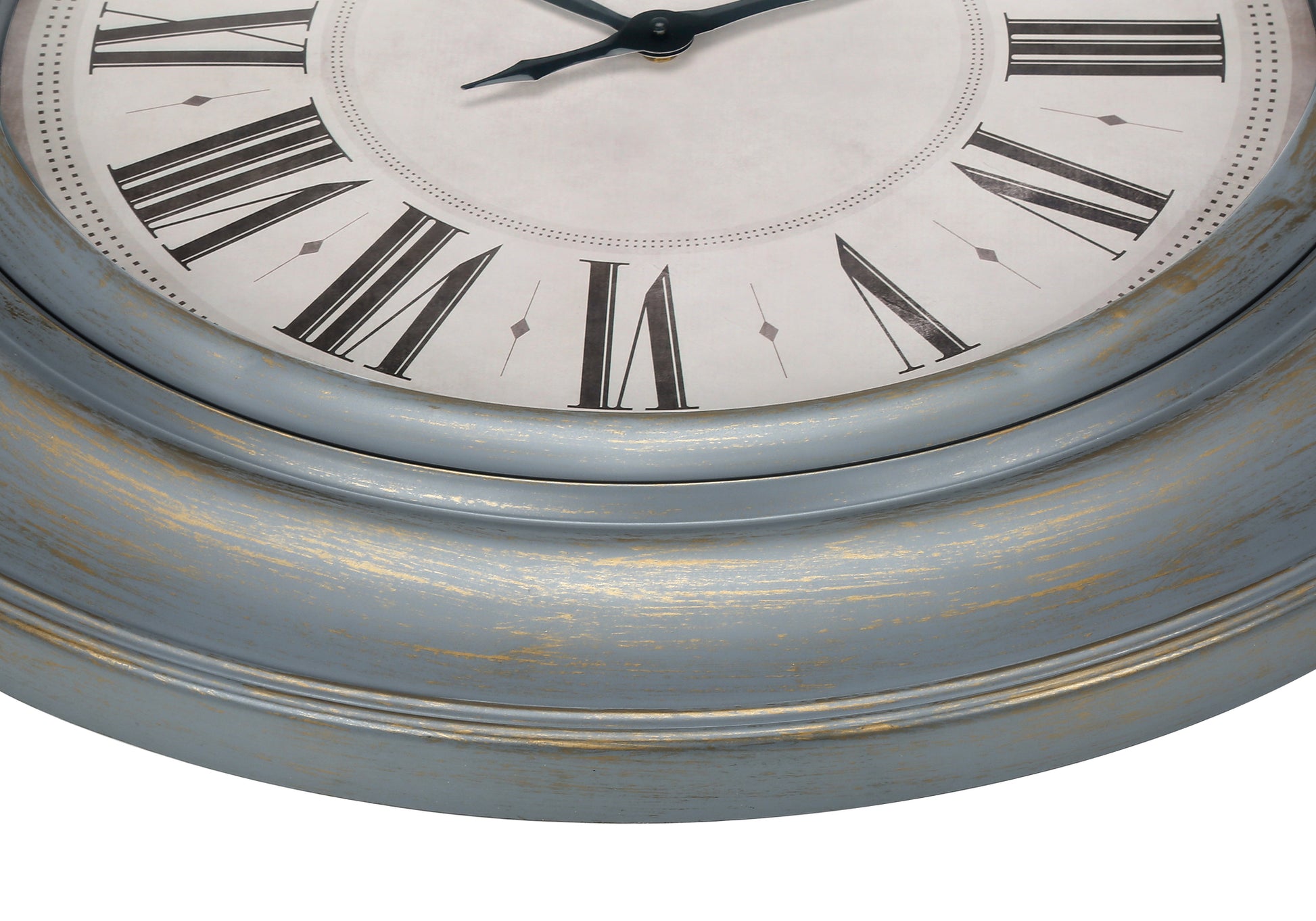 30" Antique Blue Wall Clock with Roman Numerals-Clocks-DECOROLALA