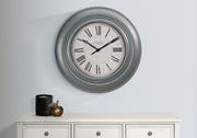 30" Antique Blue Wall Clock with Roman Numerals-Clocks-DECOROLALA