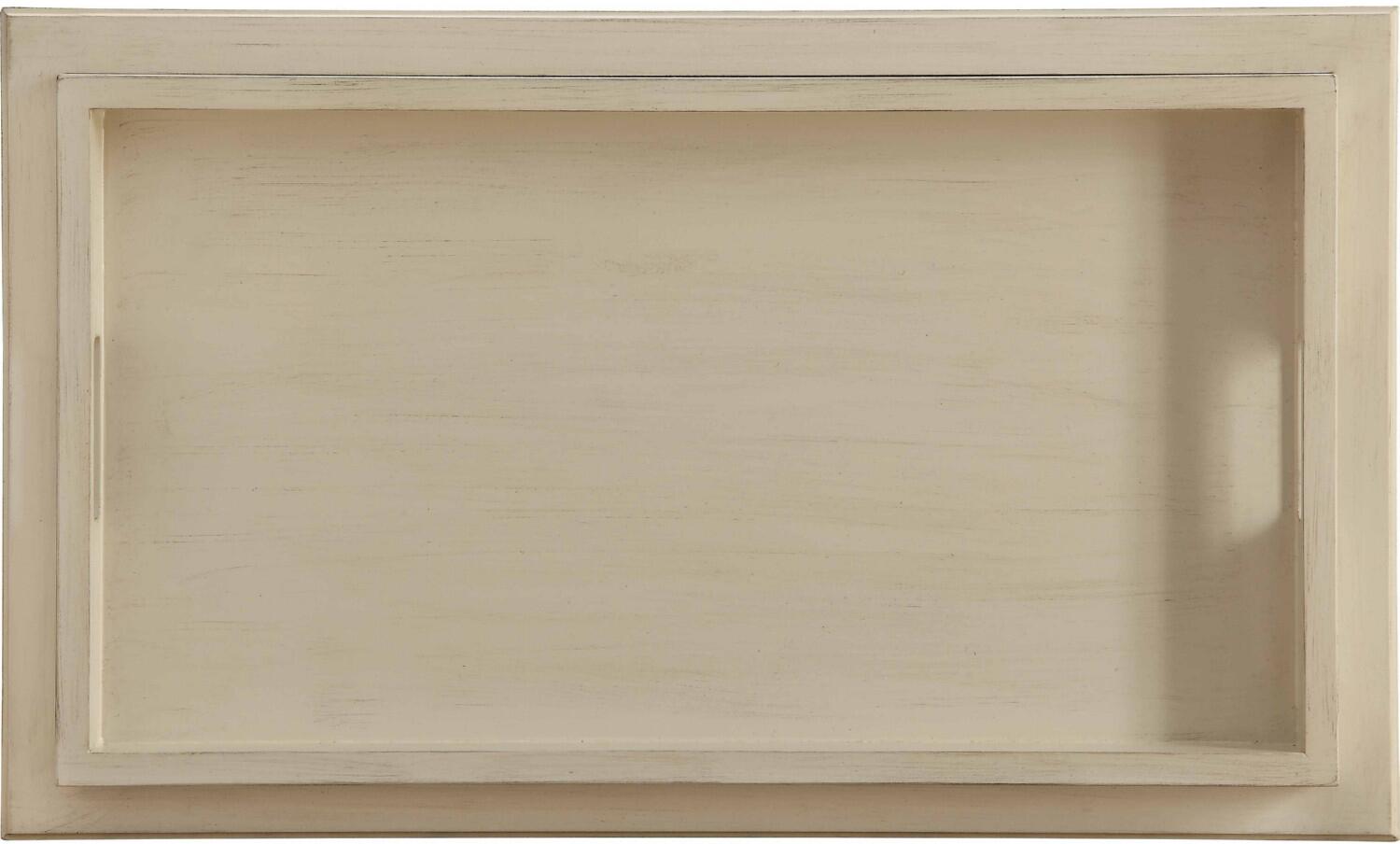 30" Antiqued White Wood Rolling Bar Cart-Bar Carts and Servers-DECOROLALA