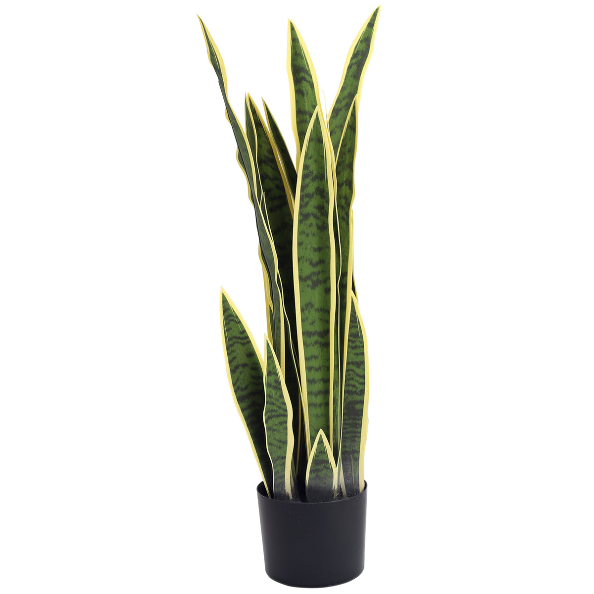 30" Artificial Snake Plant with 21 Leaves in Pot, Decorative Fake Plant for Home, Office, and Living Room, Green-Artificial Trees-DECOROLALA