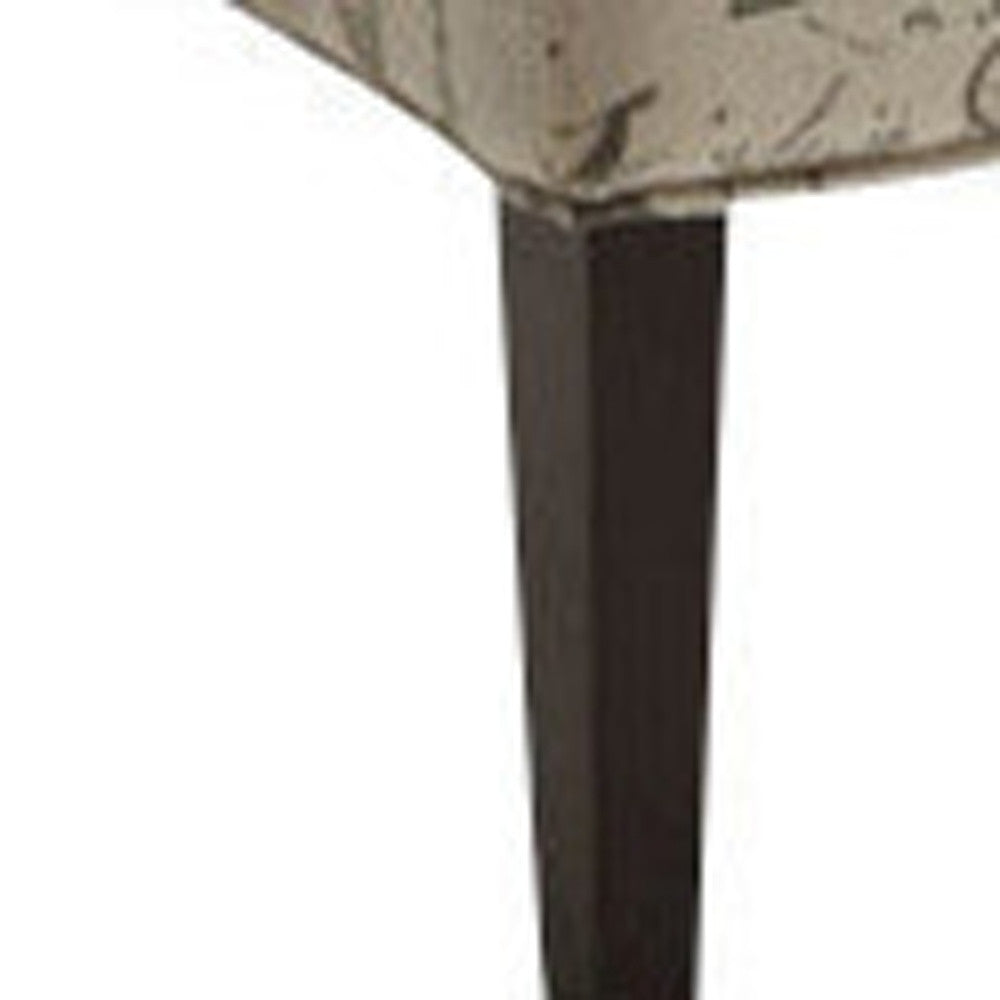 30" Beige and Brown Fabric Abstract Side Chair-Accent Chairs-DECOROLALA