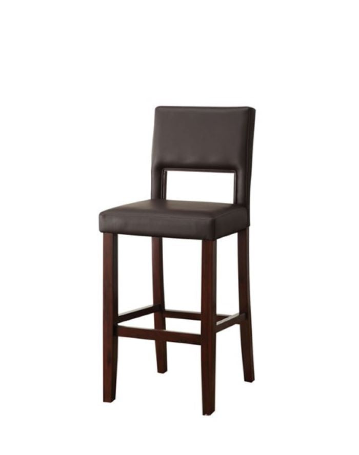 30" Black And Espresso Solid Wood Bar Height Bar Chair-Bar Chairs-DECOROLALA