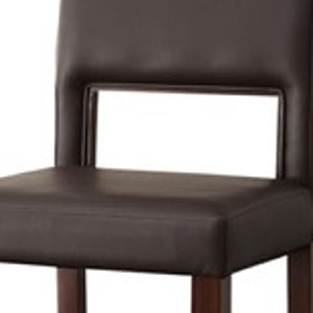 30" Black And Espresso Solid Wood Bar Height Bar Chair-Bar Chairs-DECOROLALA