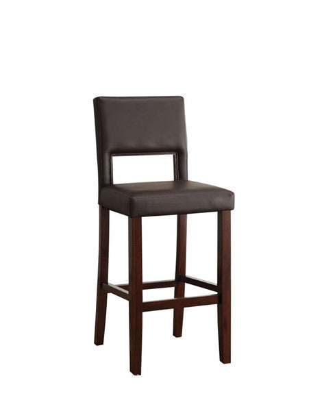 30" Black And Espresso Solid Wood Bar Height Bar Chair-Bar Chairs-DECOROLALA