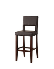 30" Black And Espresso Solid Wood Bar Height Bar Chair-Bar Chairs-DECOROLALA