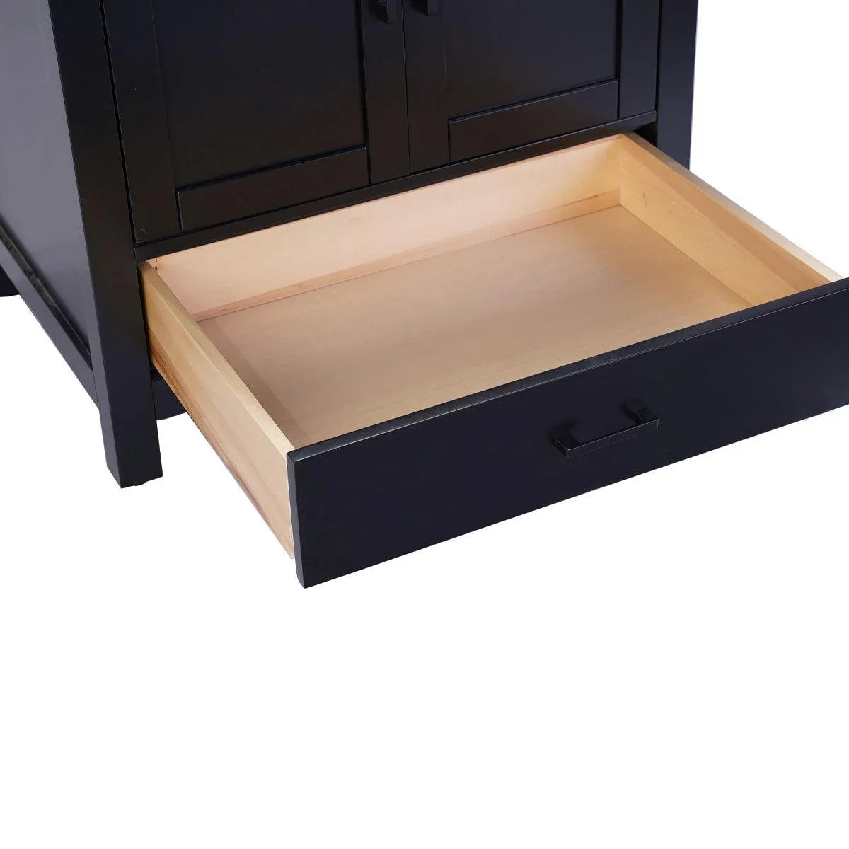 30" Black Freestanding Bathroom Vanity with Engineered Calcutta Marble Countertop-Migration_Bathroom Vanities-DECOROLALA