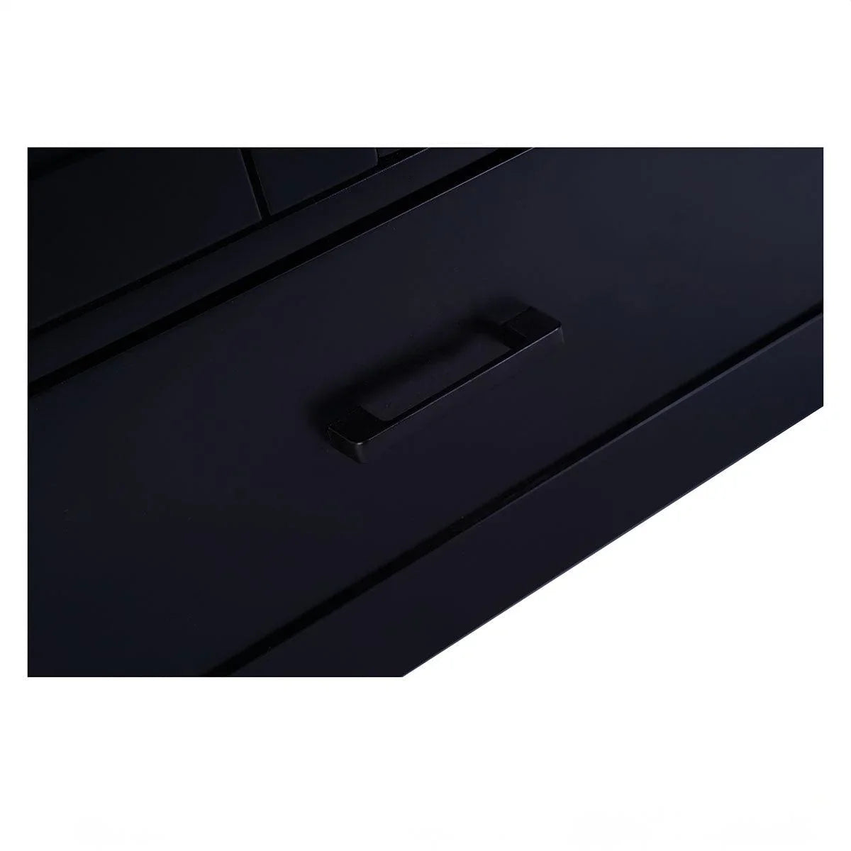 30" Black Freestanding Bathroom Vanity with Engineered Calcutta Marble Countertop-Migration_Bathroom Vanities-DECOROLALA