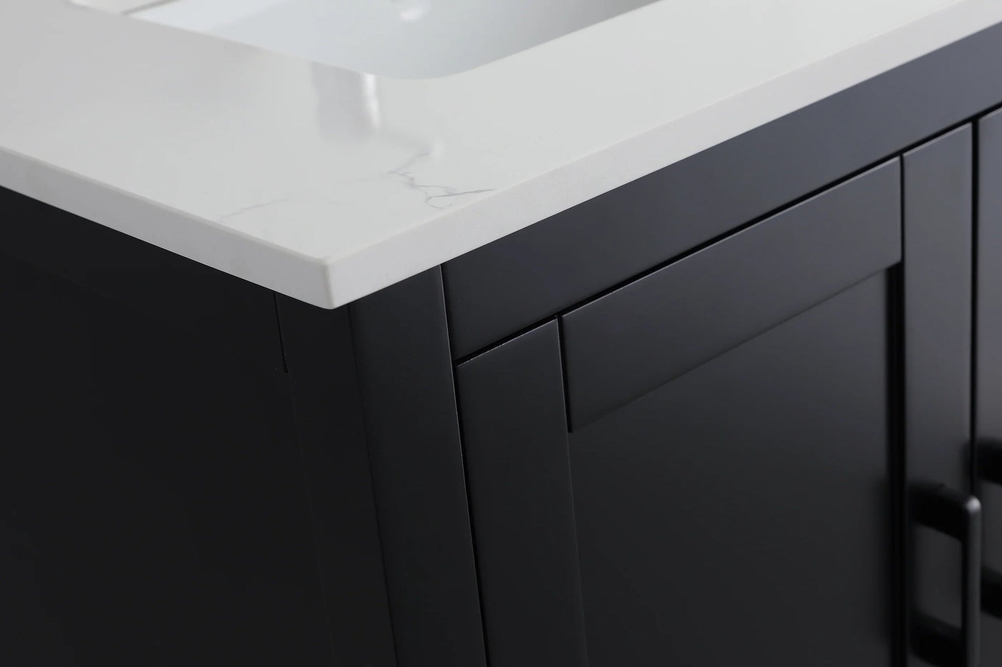 30" Black Freestanding Single Sink Bathroom Vanity with Engineered Calcutta Marble Countertop-Migration_Bathroom Vanities-DECOROLALA