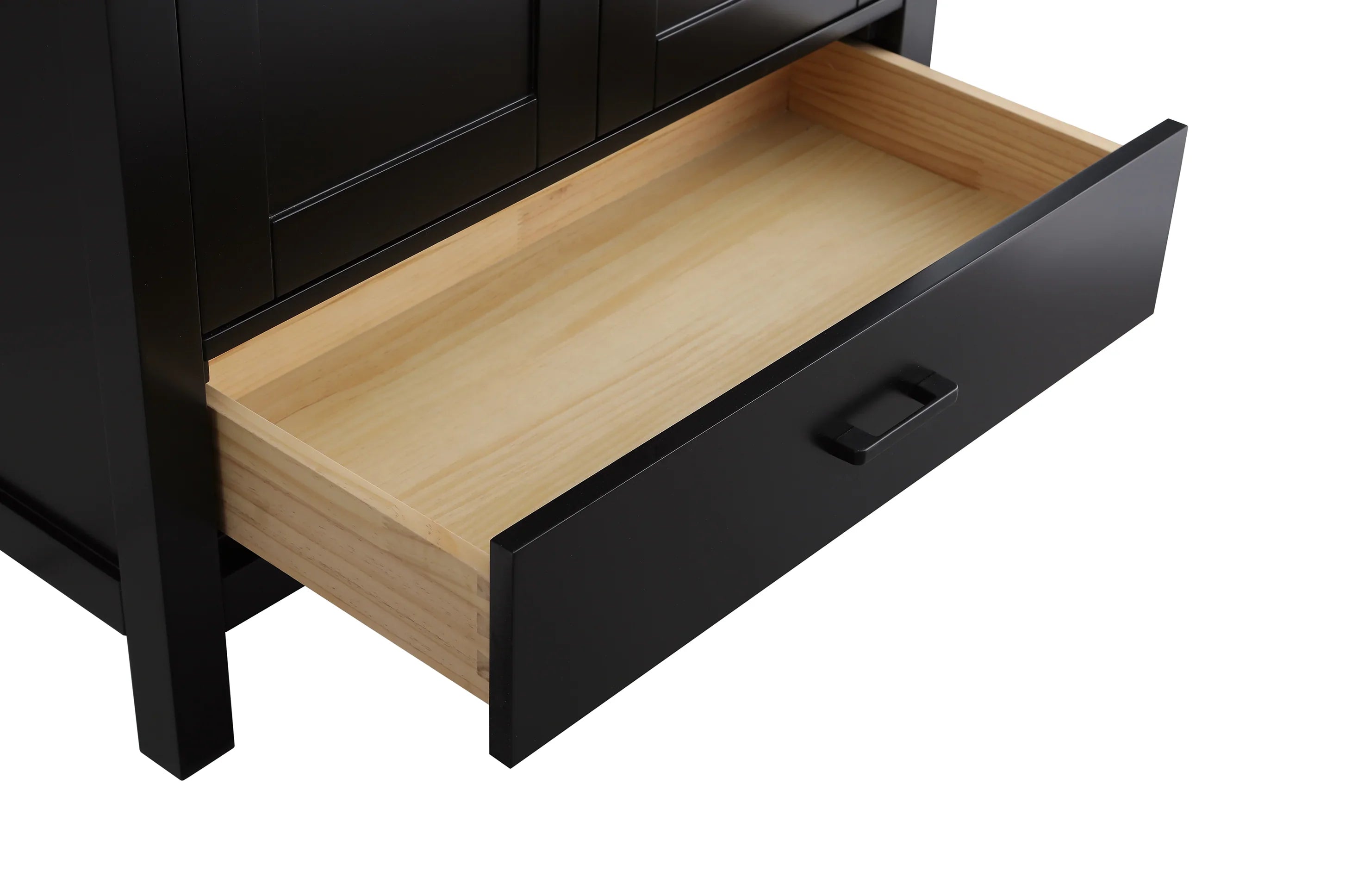 30" Black Freestanding Single Sink Bathroom Vanity with Engineered Calcutta Marble Countertop-Migration_Bathroom Vanities-DECOROLALA