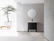 30" Black Freestanding Single Sink Bathroom Vanity with White Quartz Countertop-Migration_Bathroom Vanities-DECOROLALA