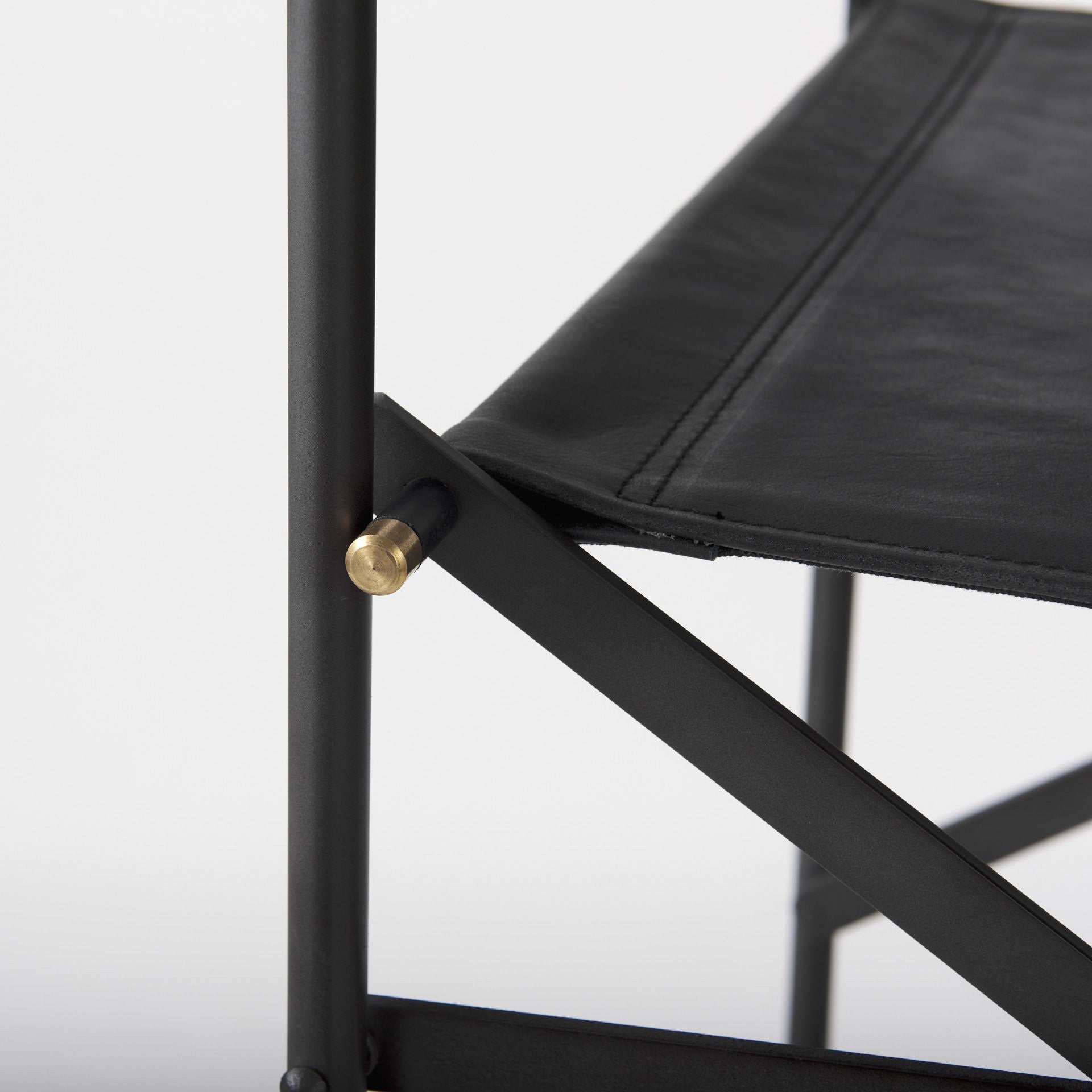 30" Black Leather And Metal Bar Height Bar Chair-Bar Chairs-DECOROLALA