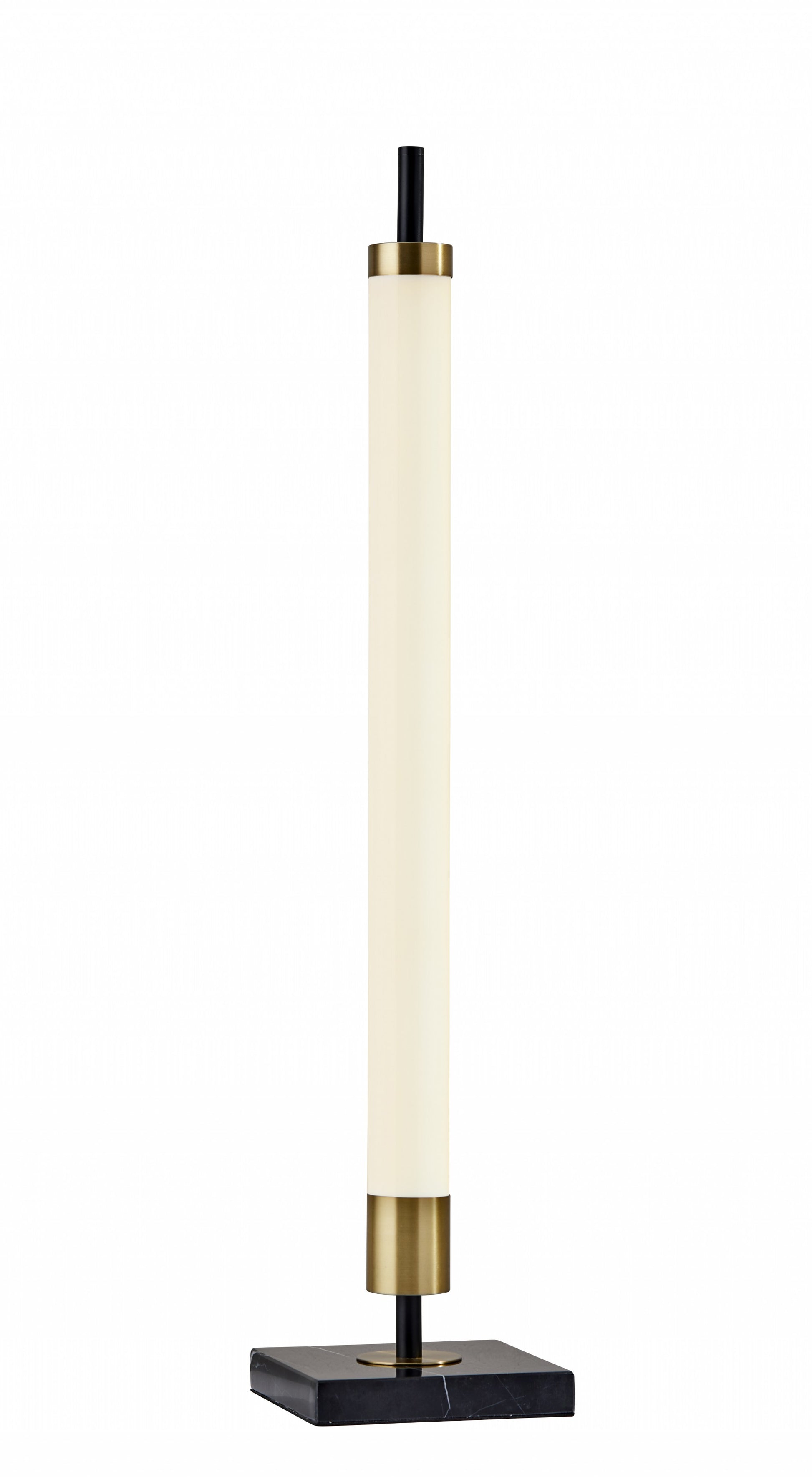 30" Black Marble Metal Standard Table Lamp-Table Lamps-DECOROLALA