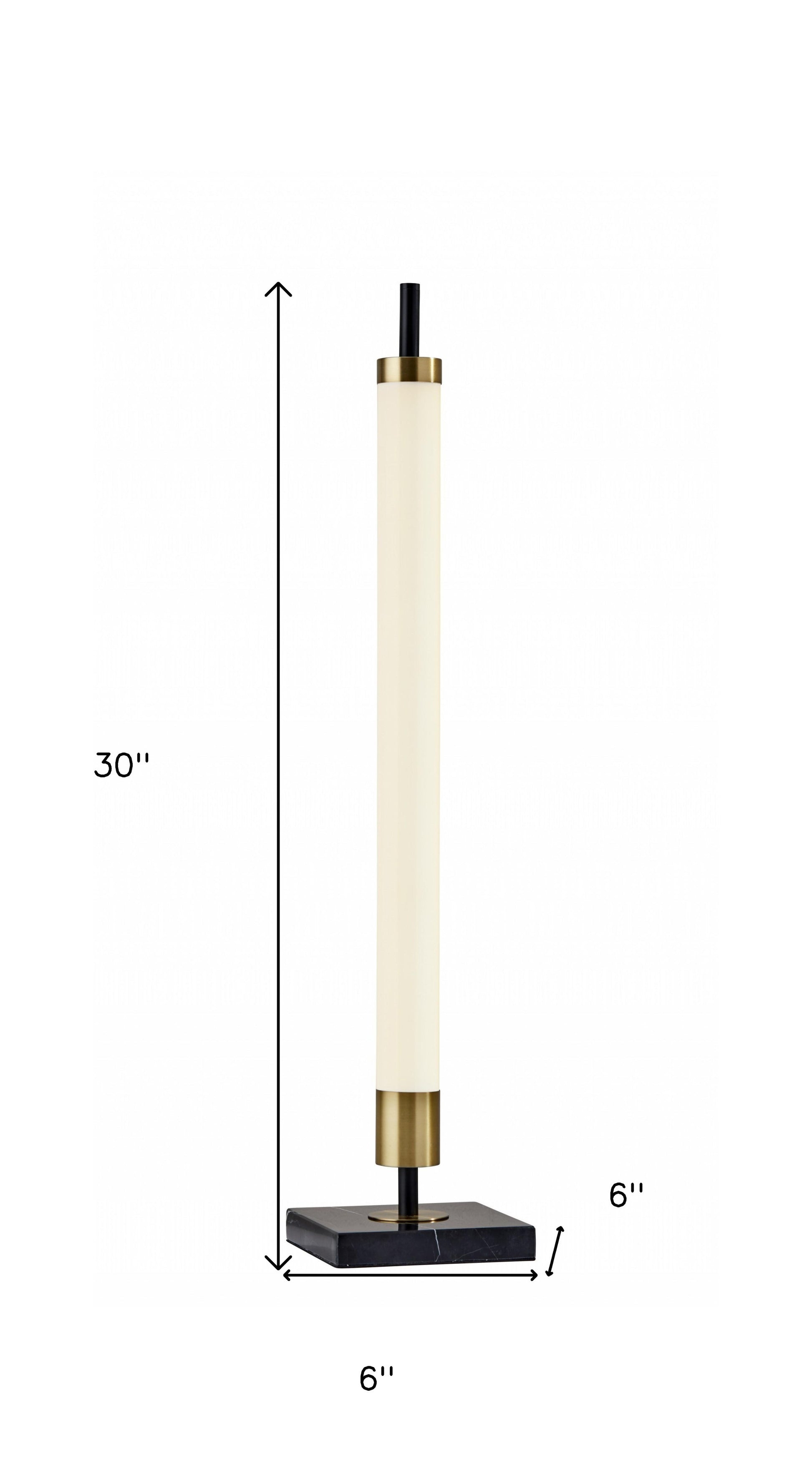 30" Black Marble Metal Standard Table Lamp-Table Lamps-DECOROLALA